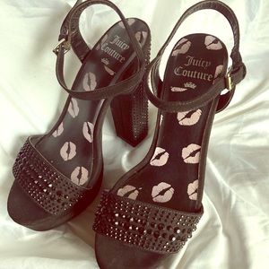Black shoes high heels with studs juicy couture